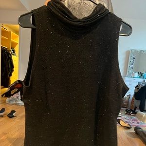Black sparkly turtleneck top